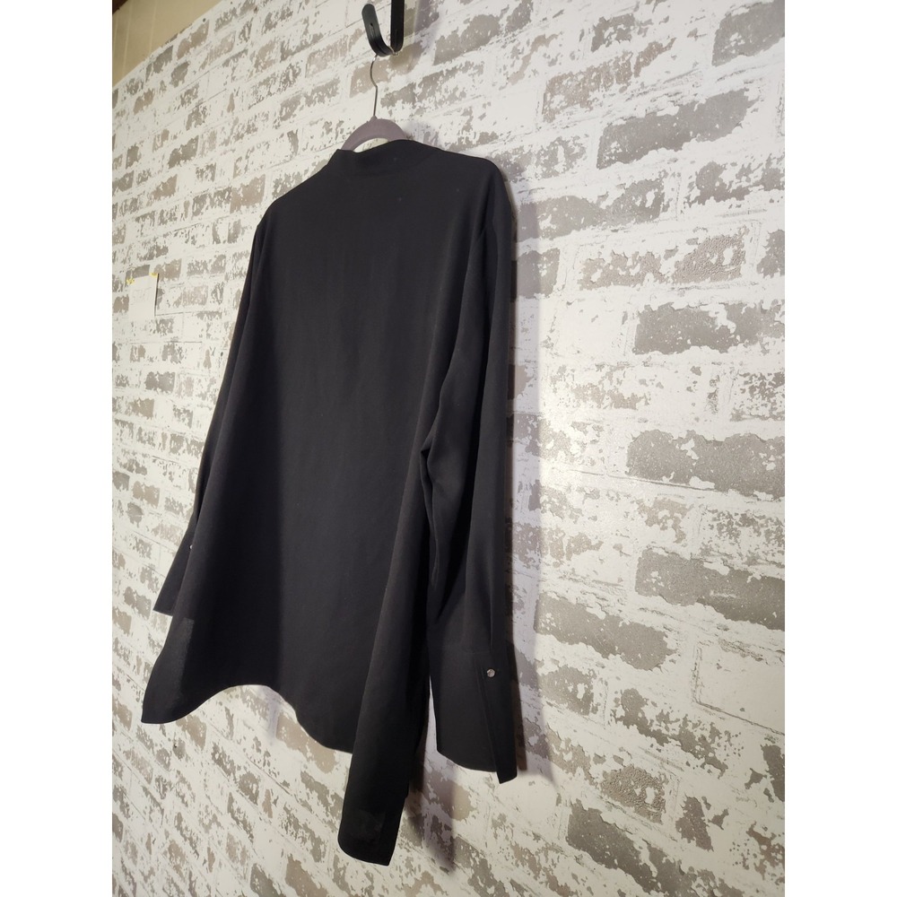 Ming Wang Tunic Top Black Size XL Grommet Detail Lightweight Edgy Travel - Picture 6 of 12